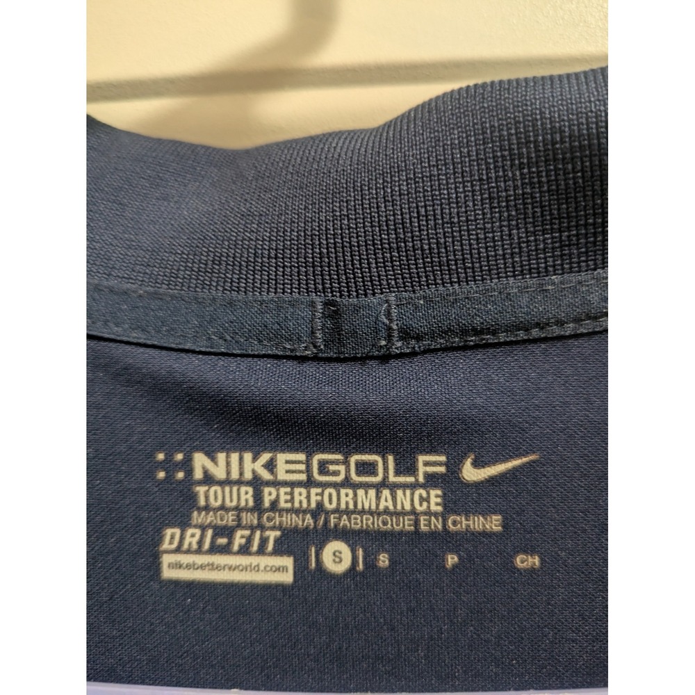 Nike Golf Tour Performance Dri-FIT Polo Shirt Mens Small Navy Blue Short Sleeve - Picture 4 of 6